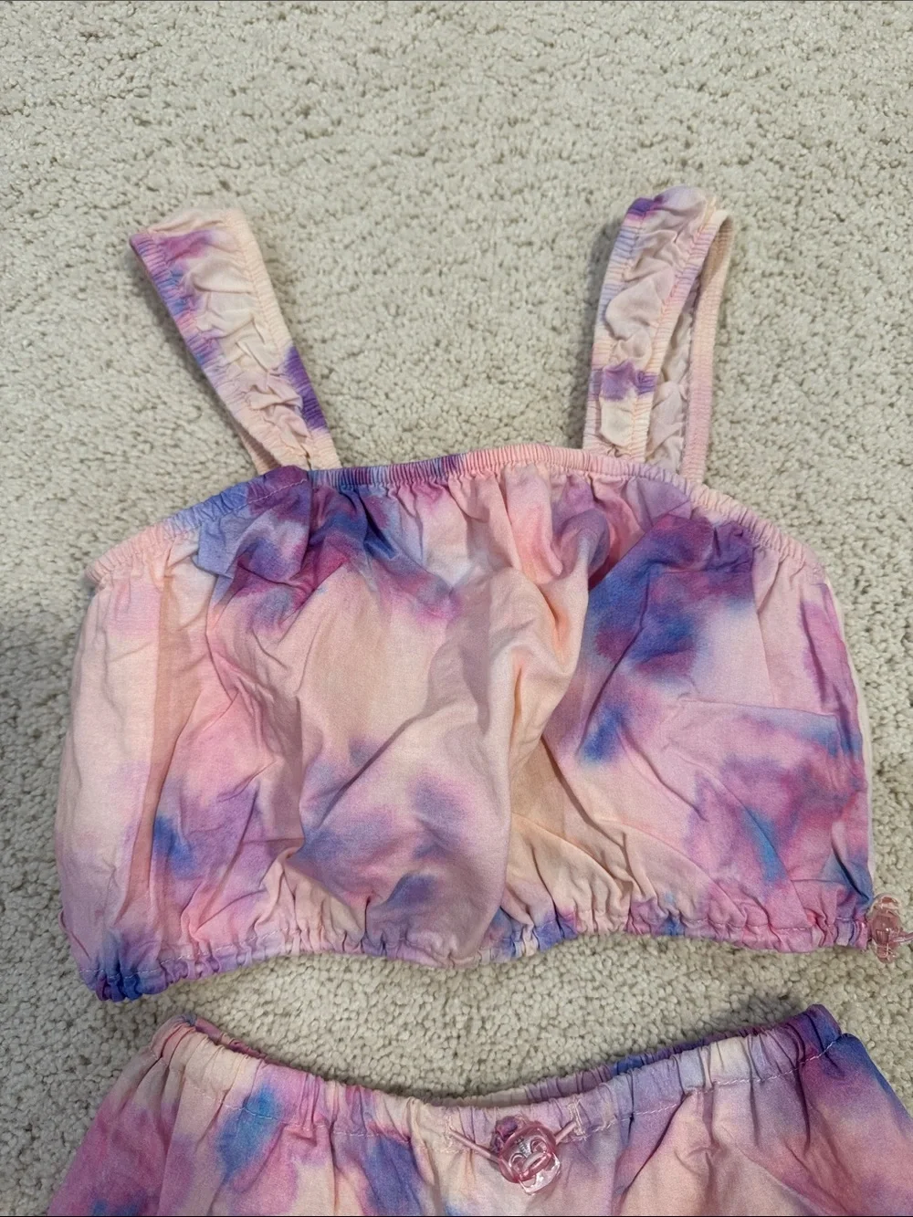 Zara Pink & Purple Tie-Dye Bandeau Top and Skirt Set